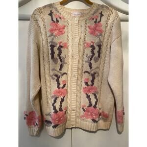 Vintage Gina Peters Sweater Size medium Cottagecore Eclectic Grand